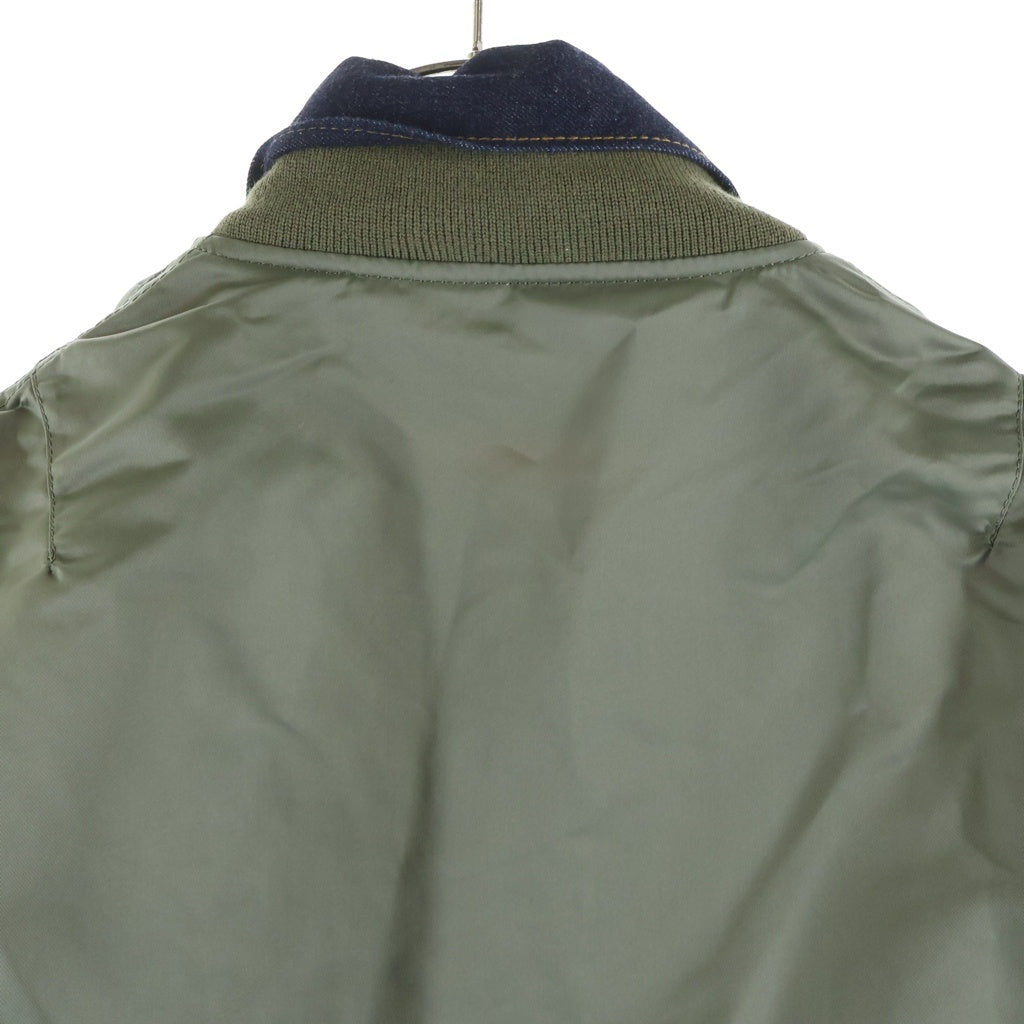 Sacai(サカイ) 22AW Nylon Twill Mix Blouso ナイロンツイル デニムドッキング MA-1 ブルゾン カーキ/インディゴ 22-02825M