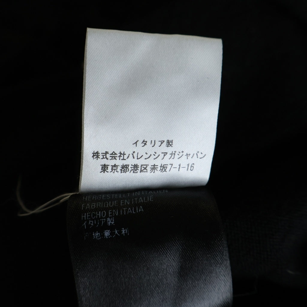 BALENCIAGA(バレンシアガ) エンブレム ロゴ刺繍 ウール クルーネック プルオーバー 長袖ニット セーター ブラック 595106 レディース