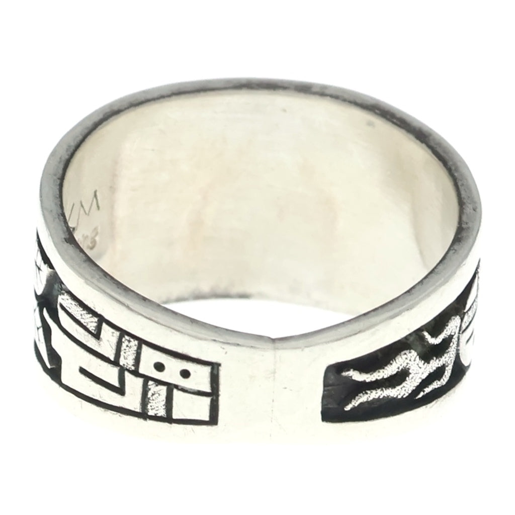 INDIAN JEWELRY(インディアンジュエリー) ホピ族 SM ココペリ オーバーレイ リング シルバー レディース