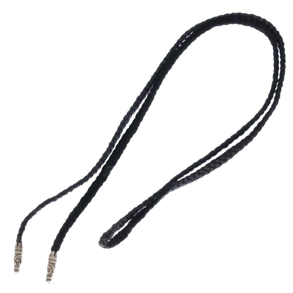 CHROME HEARTS(クロムハーツ) LEATHER BRAID スクロールレザーブレード シルバーネックレス ブラック/シルバー
