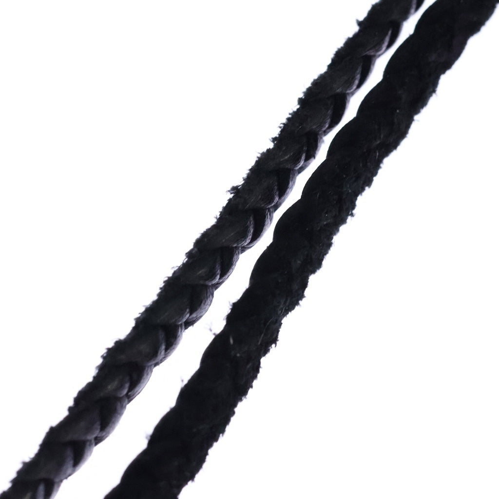 CHROME HEARTS(クロムハーツ) LEATHER BRAID スクロールレザーブレード シルバーネックレス ブラック/シルバー