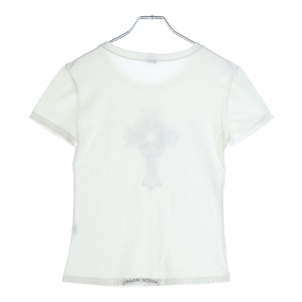 CHROME HEARTS(クロムハーツ) OLD HORSESHOE CROSS S/S TEE オールド ホースシュー CHクロスプリント レディース 半袖 クルーネック Tシャツ ホワイト