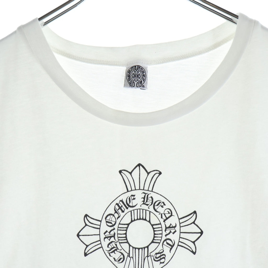 CHROME HEARTS(クロムハーツ) OLD HORSESHOE CROSS S/S TEE オールド ホースシュー CHクロスプリント レディース 半袖 クルーネック Tシャツ ホワイト