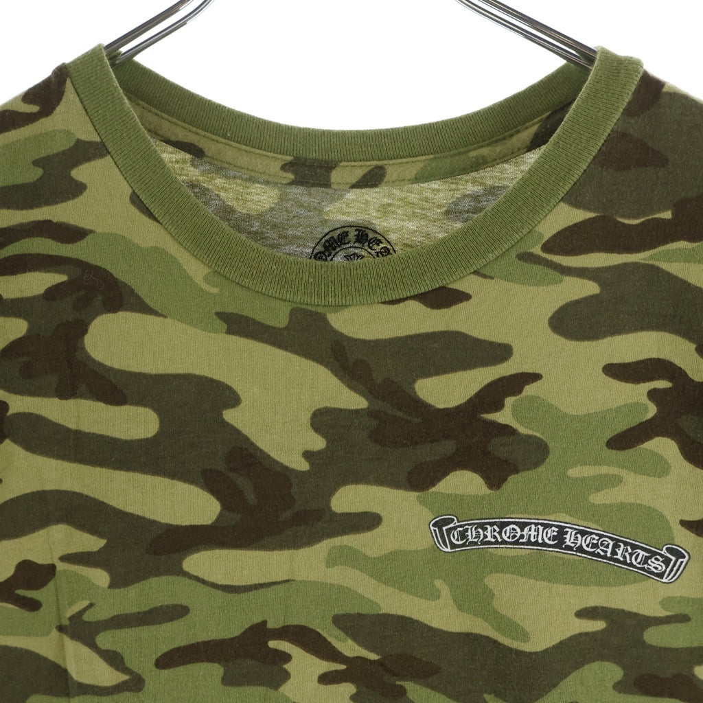 CHROME HEARTS(クロムハーツ) OLD SCROLL LABEL S/S TEE オールド スクロールラベルプリント カモフラ柄 迷彩 クルーネック半袖Tシャツ ショートスリーブカットソー カーキ