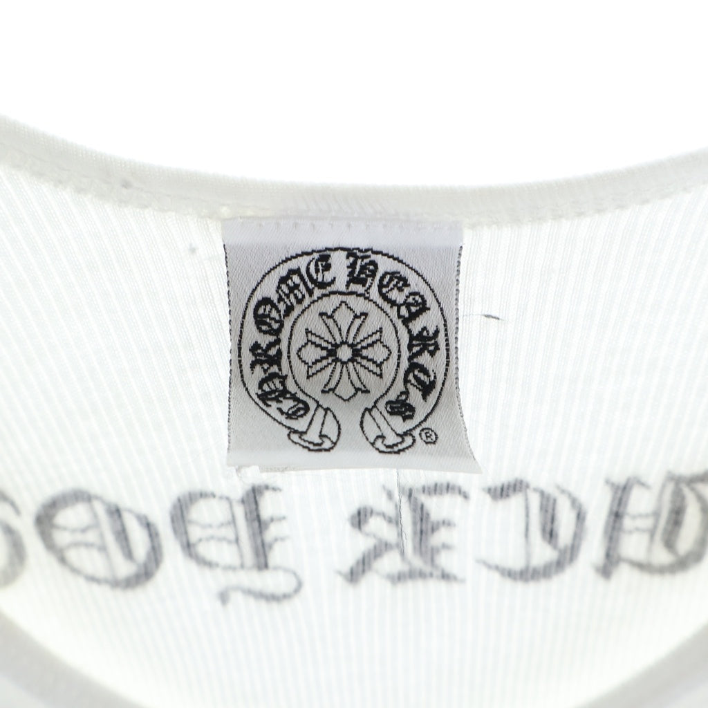 CHROME HEARTS(クロムハーツ) OLD RIB TANK Tバー CHクロス タンクトップ ノースリーブ ホワイト