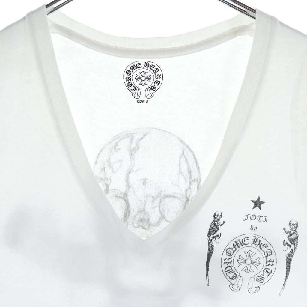 CHROME HEARTS(クロムハーツ) OLD FOTI Harris Teeter S/S TEE オールド フォティ バックプリント Vネック 半袖 Tシャツ カットソー ホワイト