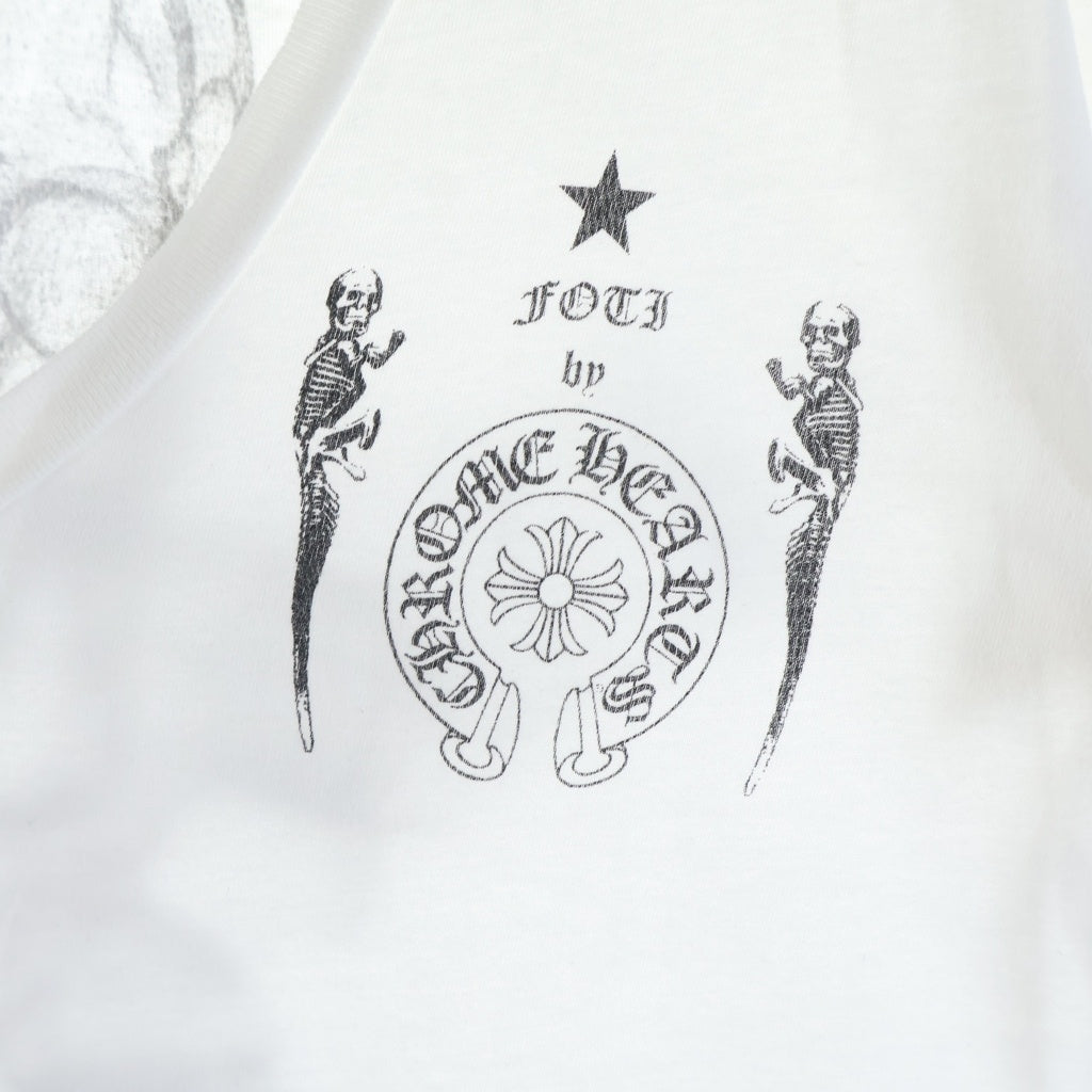 CHROME HEARTS(クロムハーツ) OLD FOTI Harris Teeter S/S TEE オールド フォティ バックプリント Vネック 半袖 Tシャツ カットソー ホワイト
