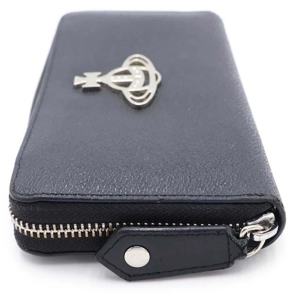 Vivienne Westwood(ヴィヴィアンウエストウッド) オーブロゴ ラウンドジップ 長財布 ロングウォレット ブラック