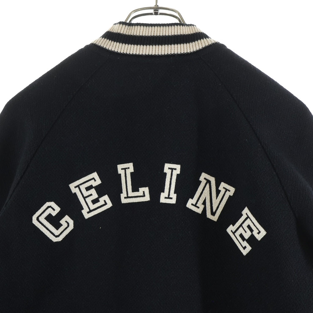 CELINE(セリーヌ) 24SS TEDDY COLLEGE BOMBER JACKET テディジャケット ボンバージャケット ブラック 2V86W896C.38NO