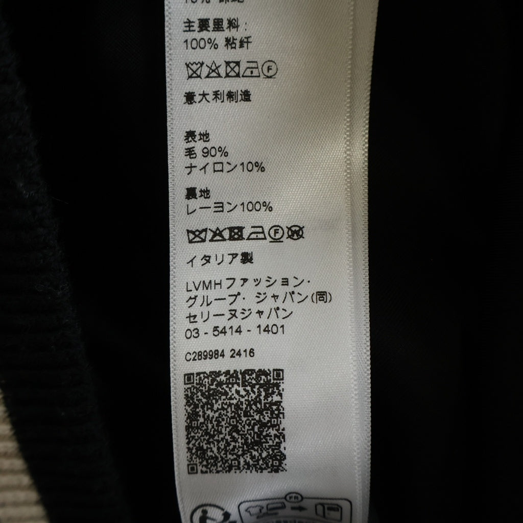CELINE(セリーヌ) 24SS TEDDY COLLEGE BOMBER JACKET テディジャケット ボンバージャケット ブラック 2V86W896C.38NO