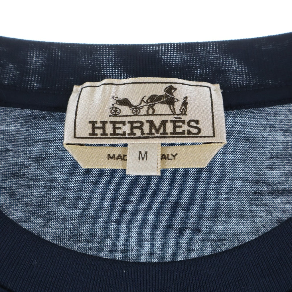 HERMES(エルメス) 22AW カヴァルカード 半袖 クルーネック Tシャツ ネイビー