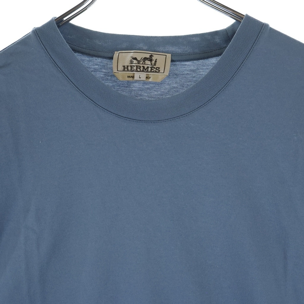 HERMES(エルメス) アームレイヤード 半袖 クルーネック Tシャツ ブルー