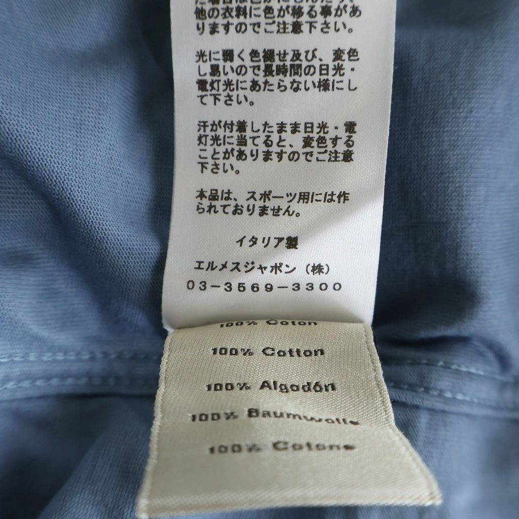 HERMES(エルメス) アームレイヤード 半袖 クルーネック Tシャツ ブルー
