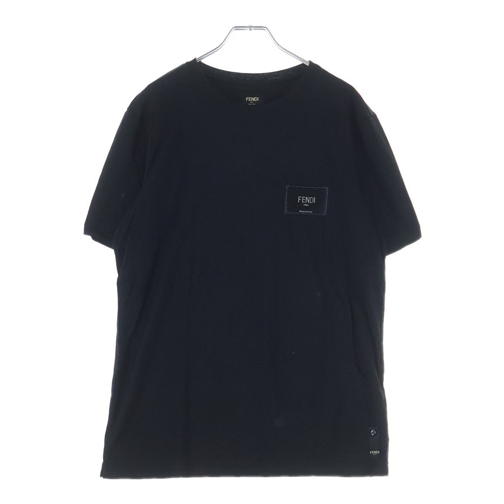 FENDI(フェンディ) ロゴパッチ 半袖 クルーネック Tシャツ ブラック FY0894 A9RL