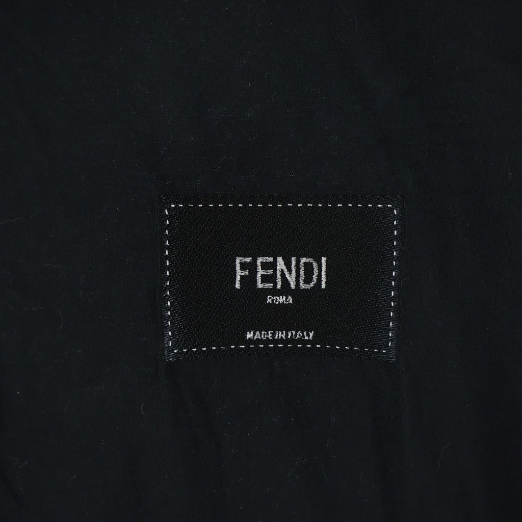 FENDI(フェンディ) ロゴパッチ 半袖 クルーネック Tシャツ ブラック FY0894 A9RL
