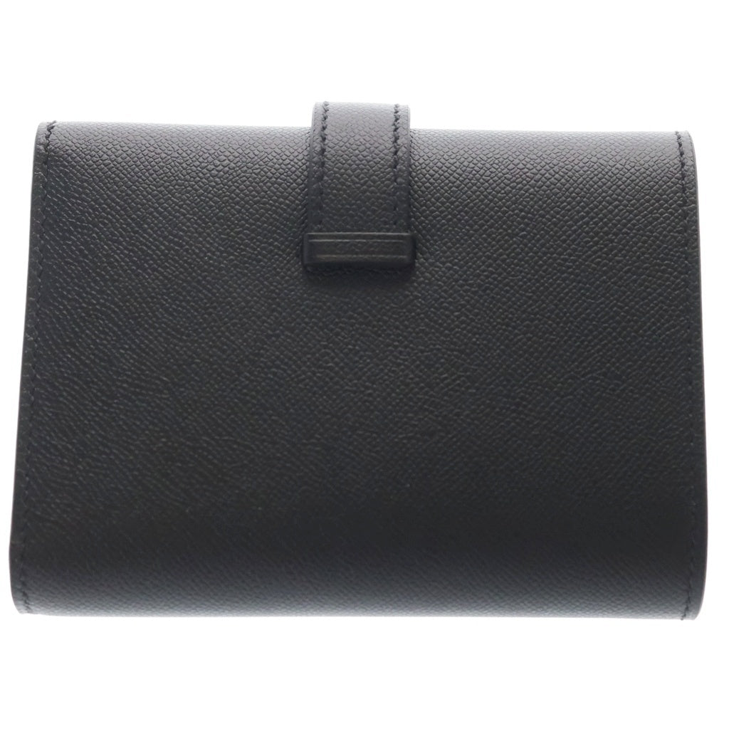 HERMES(エルメス) ベアン コンビネ モノクローム ヴォーエプソン W刻印 ブラック金具 コンパクトウォレット 財布 ブラック レディース