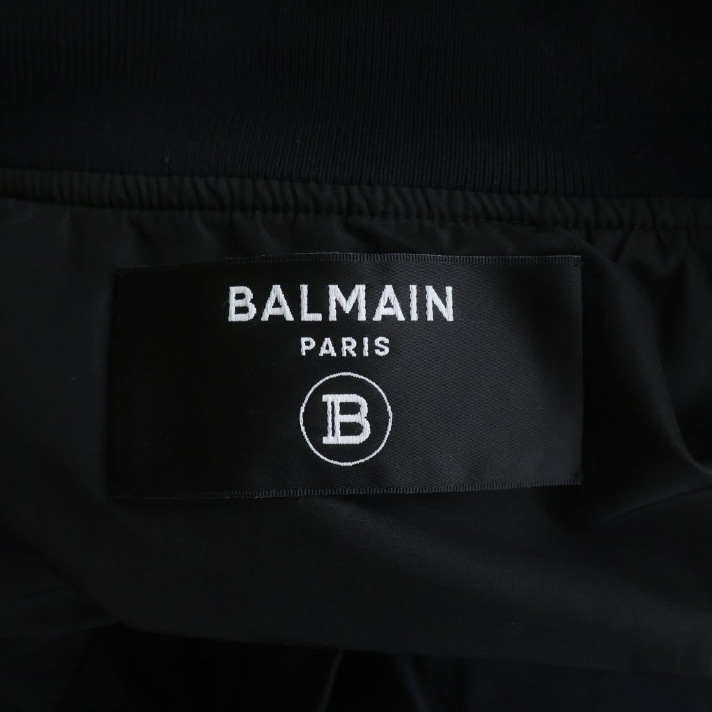 BALMAIN(バルマン) BLOUSON NYLON TF086XB27 ロゴプリント バイカー ナイロン ブルゾンジャケット ブラック TF086XB2