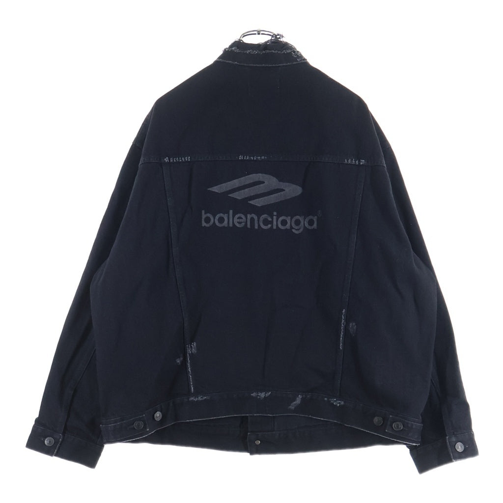 BALENCIAGA(バレンシアガ) 22SS 3B Sports Icon Denim Jacket スポーツアイコン デニムジャケット ブラック 704298 TBP47