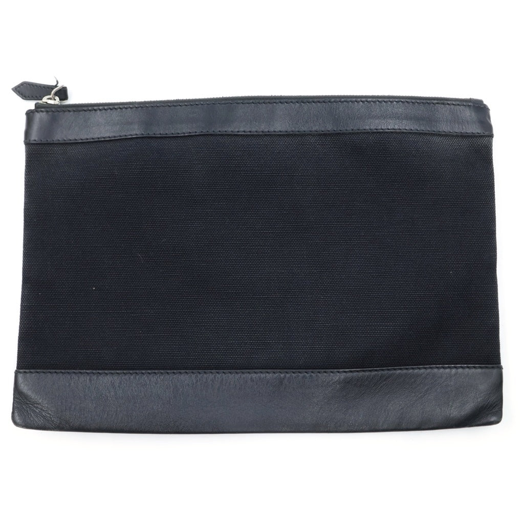 BALENCIAGA(バレンシアガ) ロゴ レザー切替 セカンドバッグ クラッチバッグ ブラック 373834 1000