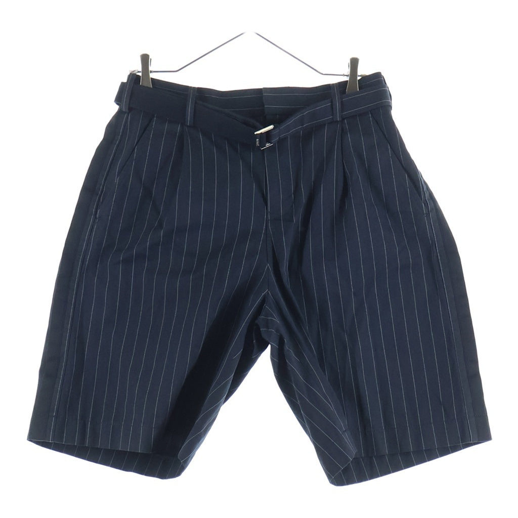 Sacai(サカイ) ストライプ コットン ハーフパンツ ブラック 23-03045M