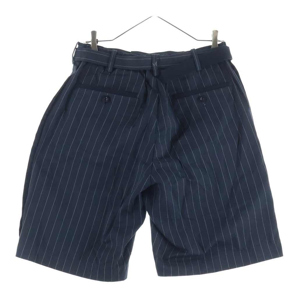 Sacai(サカイ) ストライプ コットン ハーフパンツ ブラック 23-03045M
