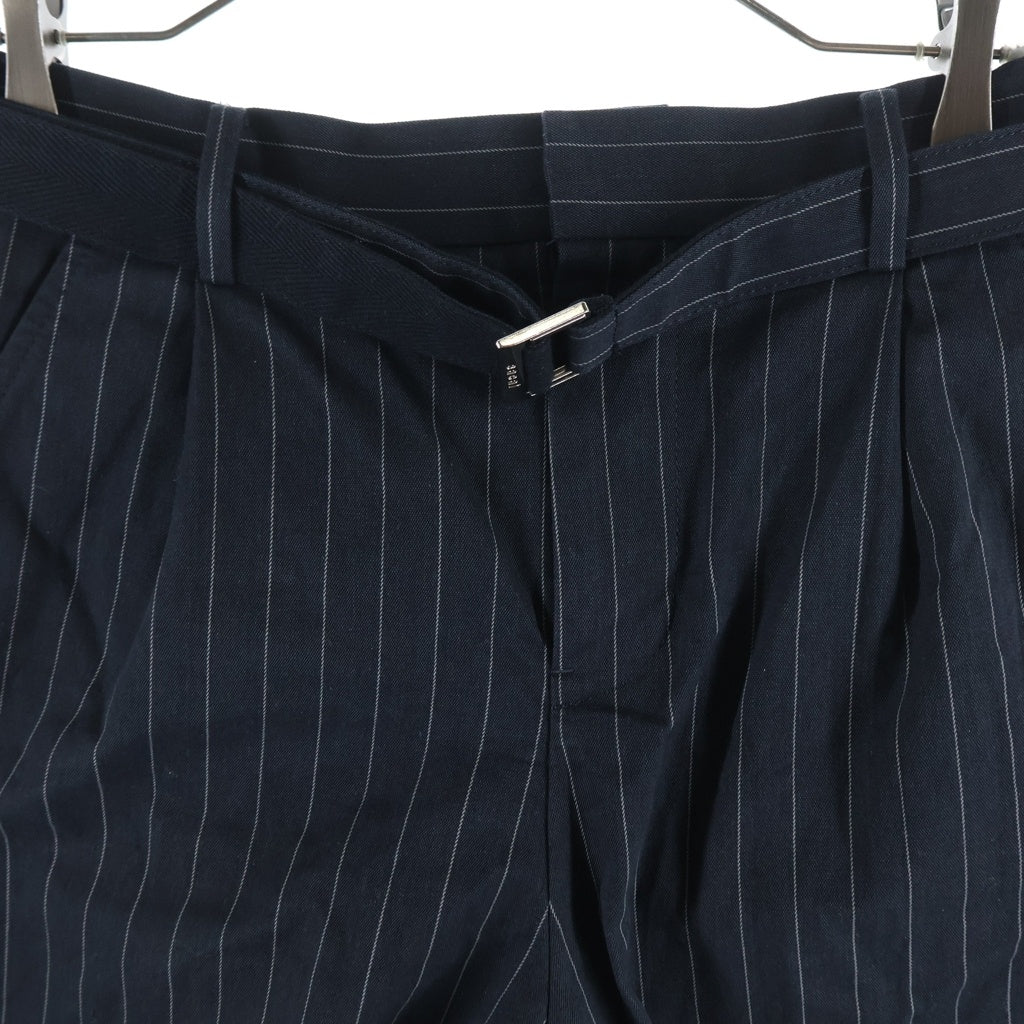 Sacai(サカイ) ストライプ コットン ハーフパンツ ブラック 23-03045M