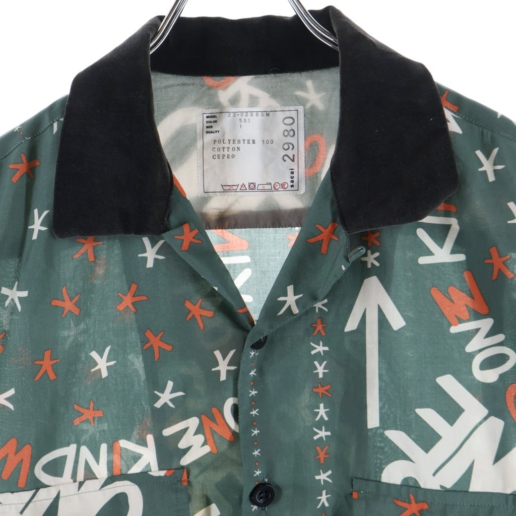 Sacai(サカイ) 23ss Eric Haze Bandana Print Shirt 総柄 半袖シャツ グリーン 23-02980M