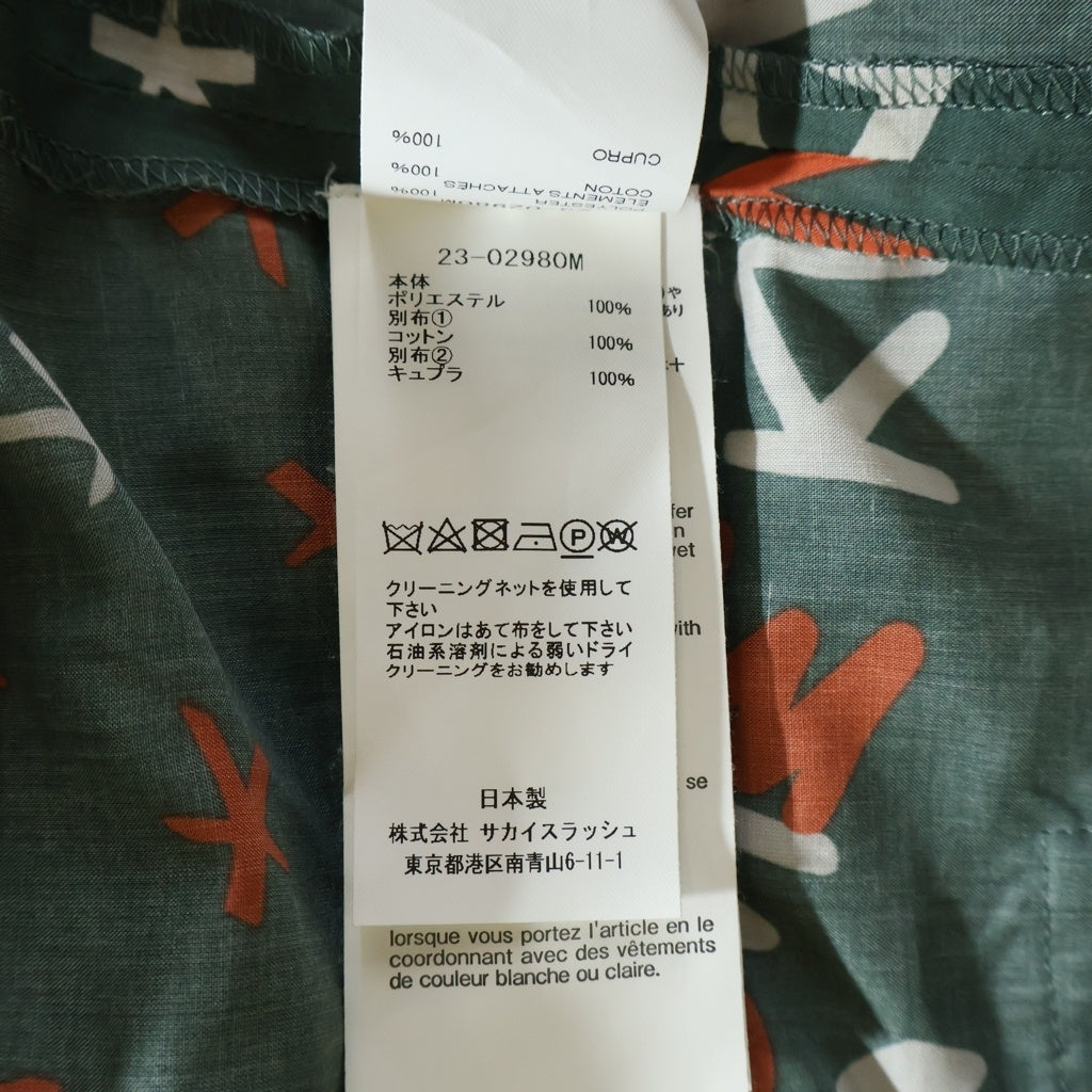 Sacai(サカイ) 23ss Eric Haze Bandana Print Shirt 総柄 半袖シャツ グリーン 23-02980M