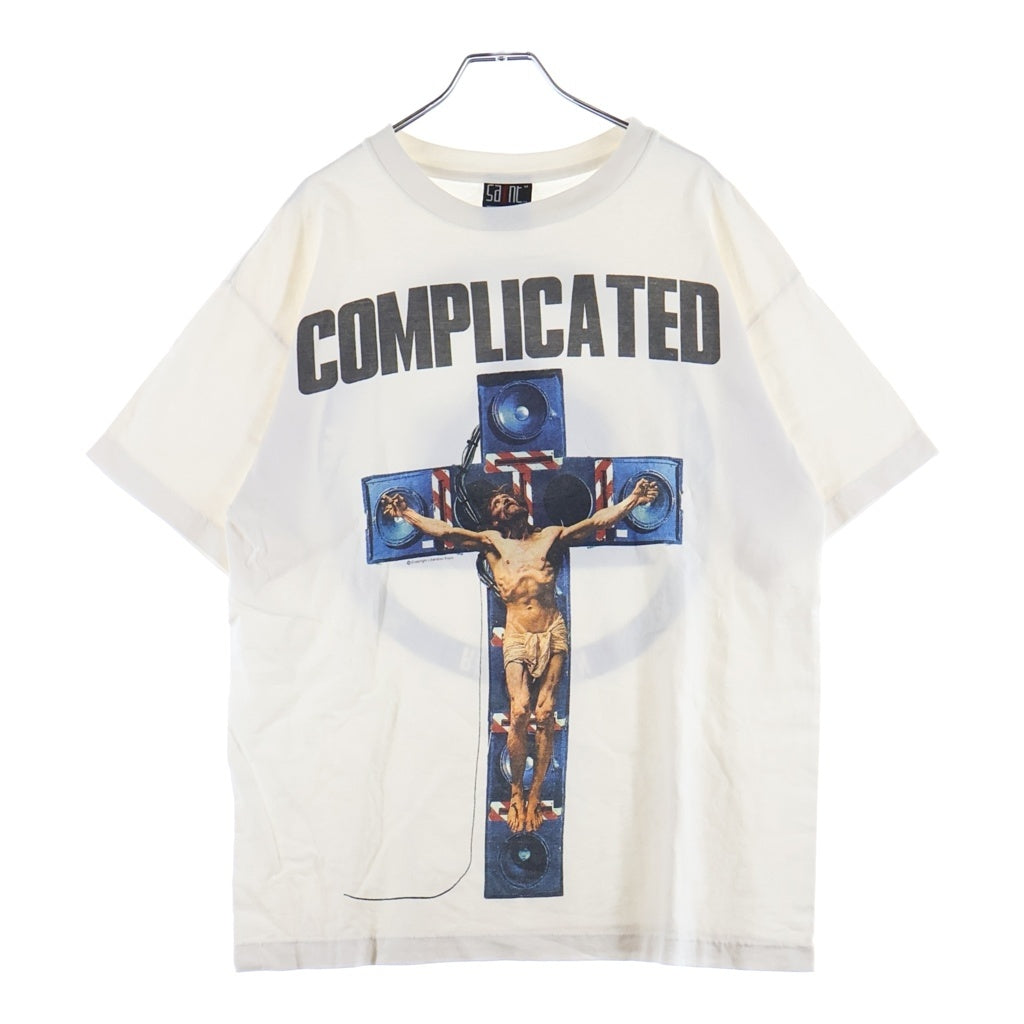 SAINT MICHAEL(セントマイケル) 23AW COMPLICATED S/S TEE 半袖 クルーネック Tシャツ ホワイト SM-A23-0000-C18 SM-A23-0000-C18
