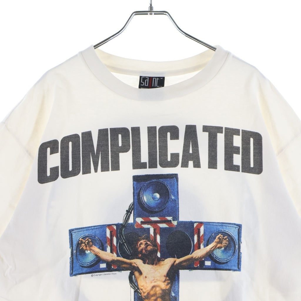 SAINT MICHAEL(セントマイケル) 23AW COMPLICATED S/S TEE 半袖 クルーネック Tシャツ ホワイト SM-A23-0000-C18 SM-A23-0000-C18