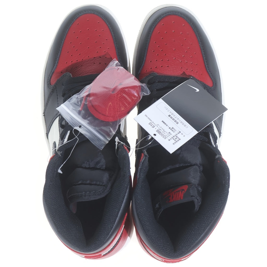NIKE(ナイキ) AIR JORDAN 1 HIGH OG Bred Toe エアジョーダン1 ハイ ブレッドトゥ ハイカットスニーカーシューズ レッド/ホワイト US11/29cm 555088-610