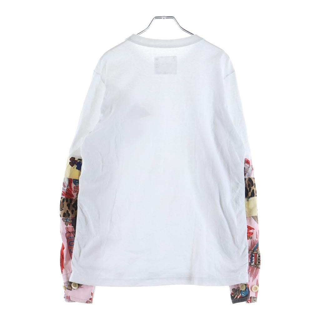 Sacai(サカイ) 21SS ARCHIVE PRINT MIX LONG S/L 長袖 クルーネック カットソー ホワイト 21-02476M