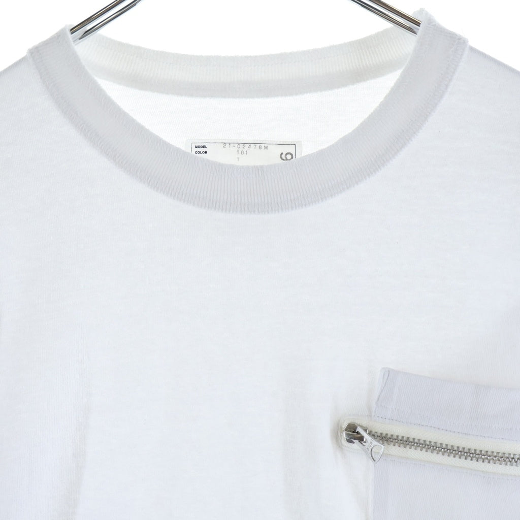 Sacai(サカイ) 21SS ARCHIVE PRINT MIX LONG S/L 長袖 クルーネック カットソー ホワイト 21-02476M