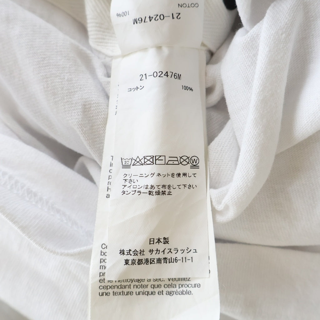 Sacai(サカイ) 21SS ARCHIVE PRINT MIX LONG S/L 長袖 クルーネック カットソー ホワイト 21-02476M