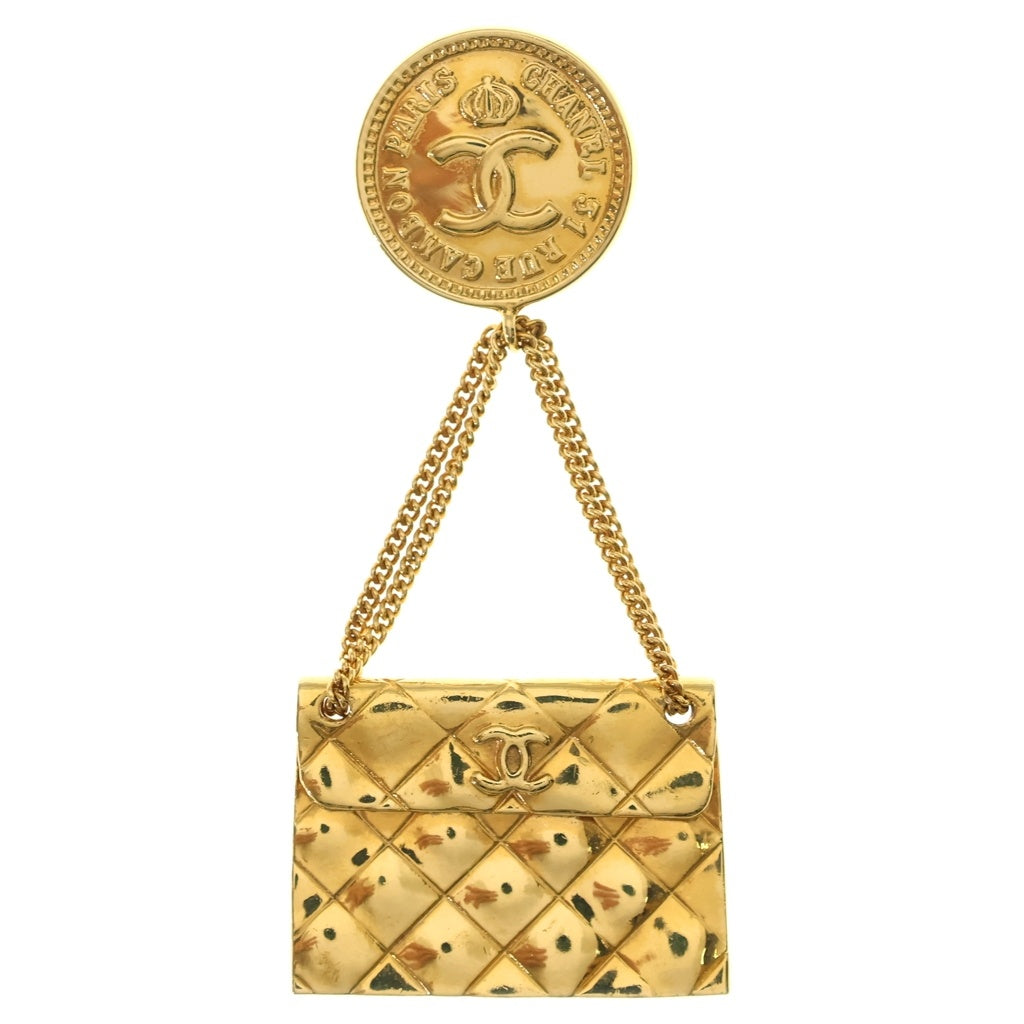 CHANEL(シャネル) ココマーク マトラッセ ブローチ 93P ゴールド メッキ ‐ レディース