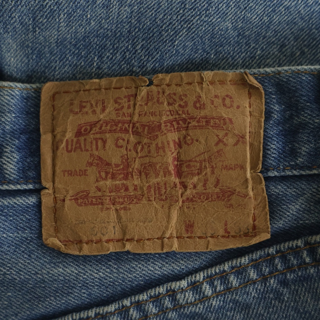 Levi's(リーバイス) 80s 501 66後期 ボタン裏524 赤耳 Rタブ ケアタグ 紙パッチ インディゴ デニム パンツ ‐
