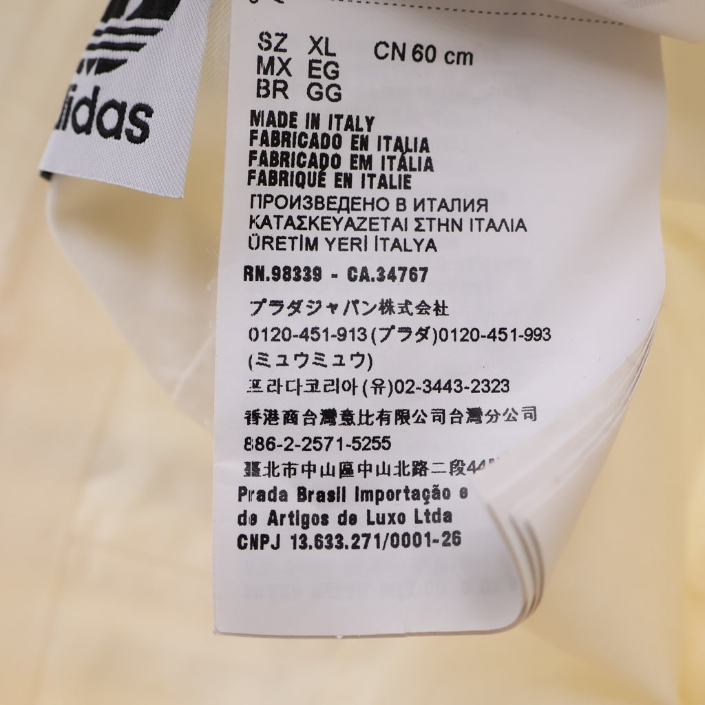 PRADA(プラダ) ×adidas RE-NYLON トライアングルロゴプレート 3ストライプ バケットハット ホワイト 2HC137 1WQ8 レディース