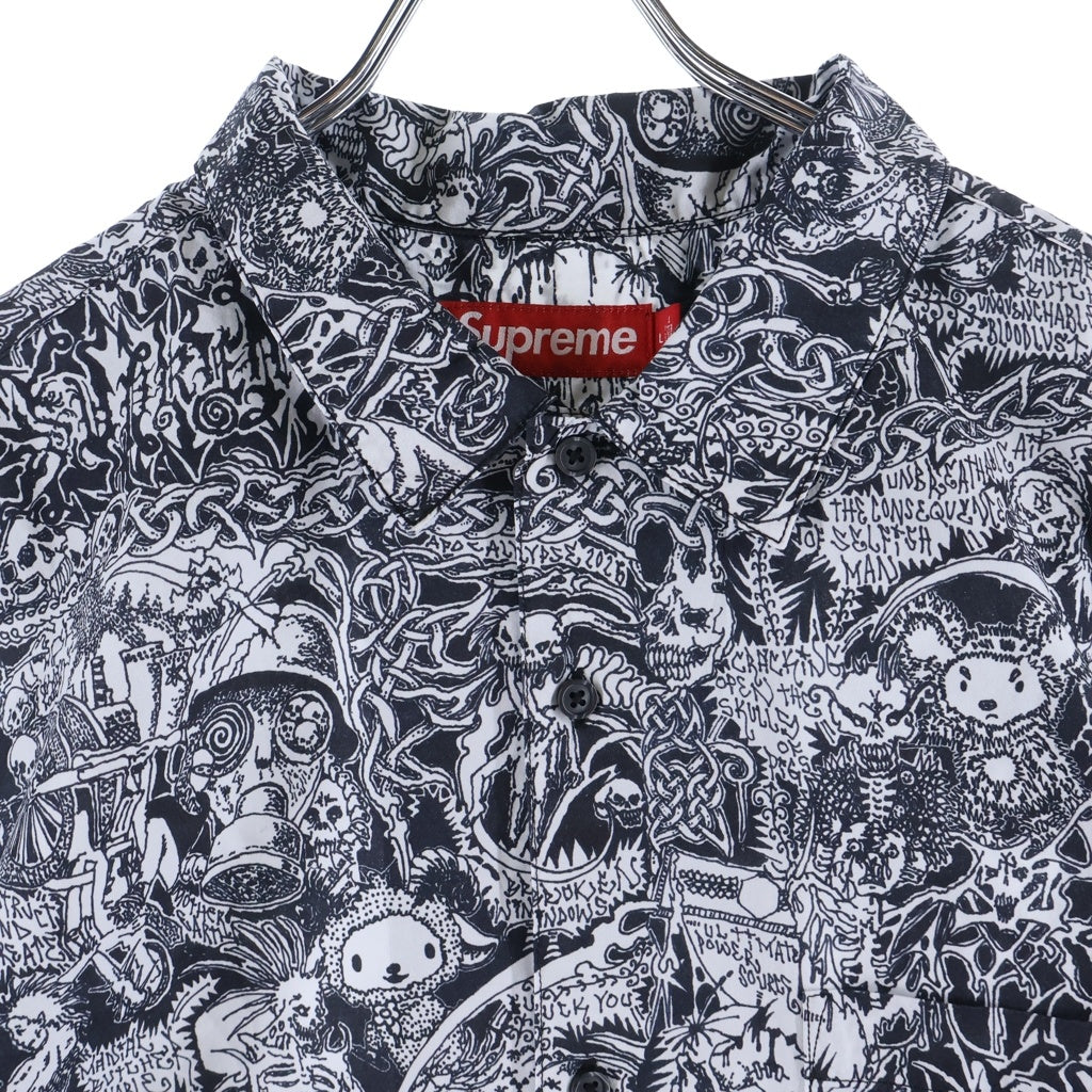 SUPREME(シュプリーム) 26SS Wombat S/S Shirt 総柄 半袖シャツ ホワイト/ブラック
