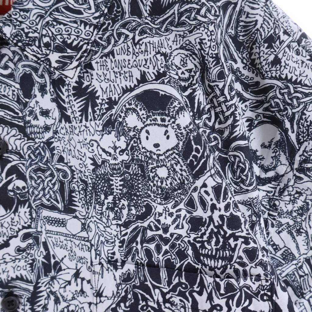 SUPREME(シュプリーム) 26SS Wombat S/S Shirt 総柄 半袖シャツ ホワイト/ブラック