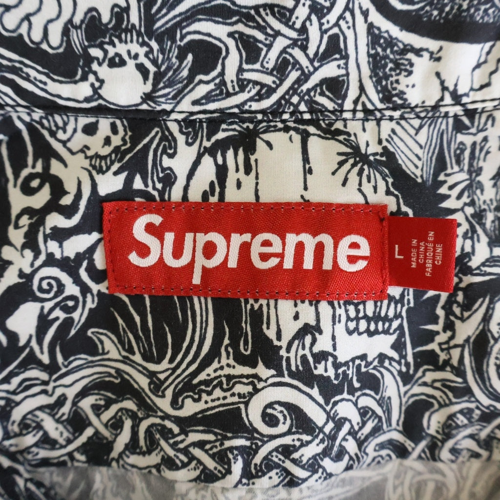 SUPREME(シュプリーム) 26SS Wombat S/S Shirt 総柄 半袖シャツ ホワイト/ブラック