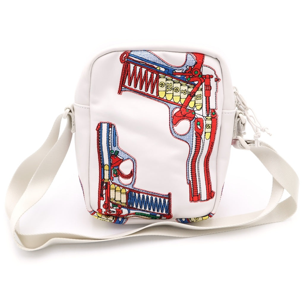 SUPREME(シュプリーム) 26SS Guns Embroidered Shoulder Bag ガンズ ショルダーバッグ ホワイト レディース