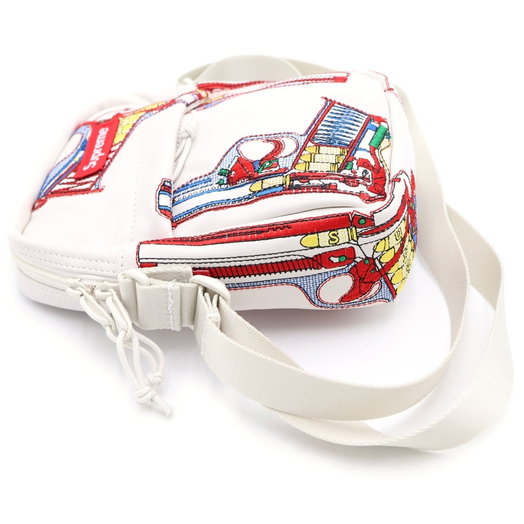 SUPREME(シュプリーム) 26SS Guns Embroidered Shoulder Bag ガンズ ショルダーバッグ ホワイト レディース