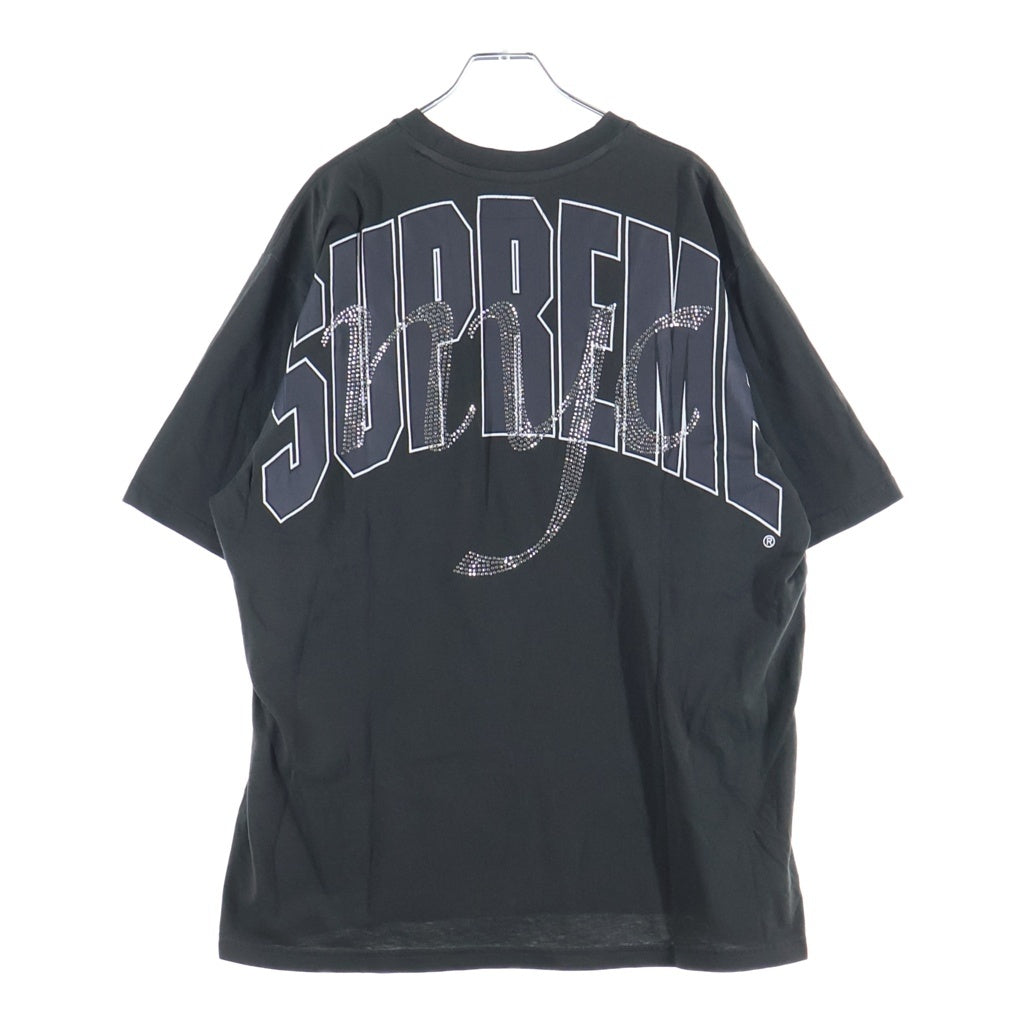 SUPREME(シュプリーム) 26SS Rhinestone Script S/S Tee バックラインストーン クルーネック 半袖Tシャツ オリーブ