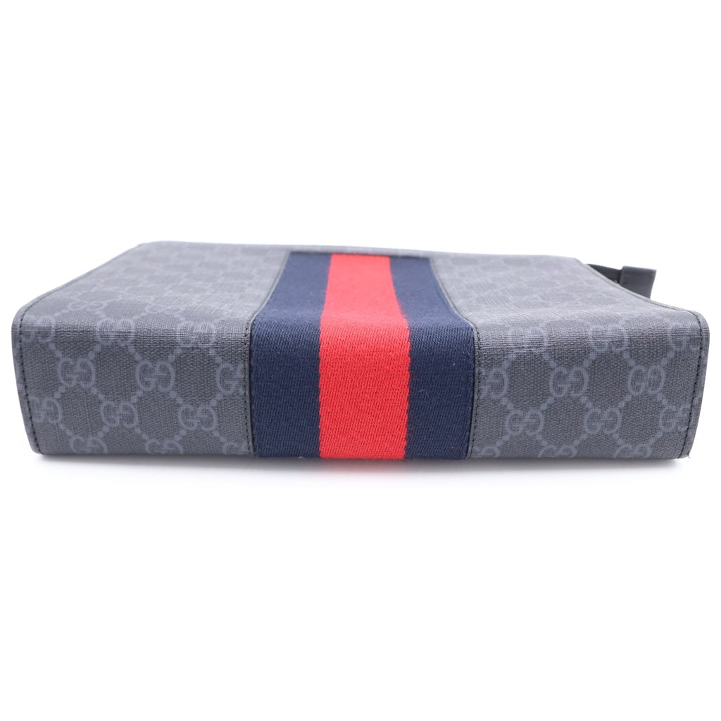 GUCCI(グッチ) GGスプリーム レザー クラッチバッグ ブラック 475316 2149