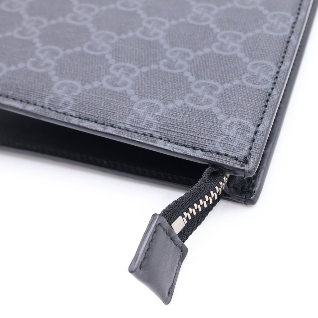 GUCCI(グッチ) GGスプリーム レザー クラッチバッグ ブラック 475316 2149