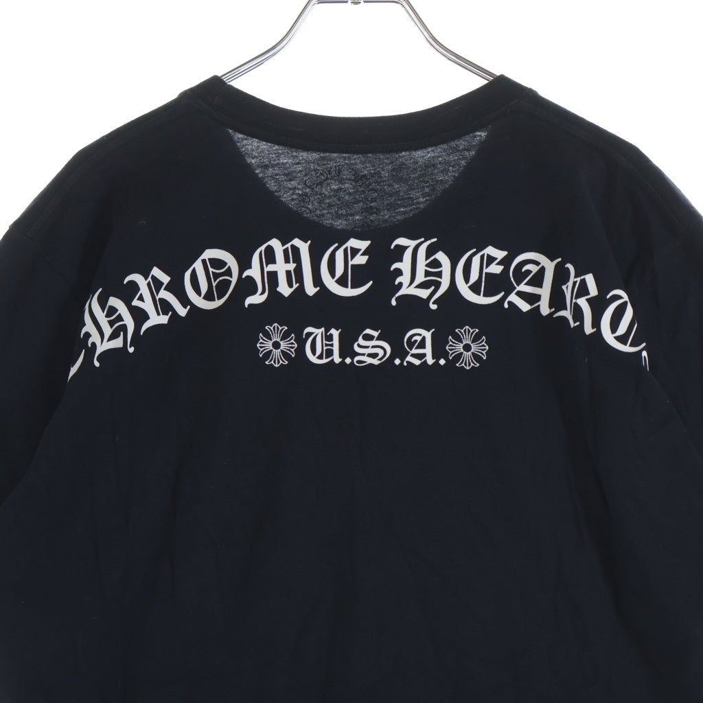 CHROME HEARTS(クロムハーツ) バック アーチ ロゴ プリント 半袖 Tシャツ カットソー ブラック ‐