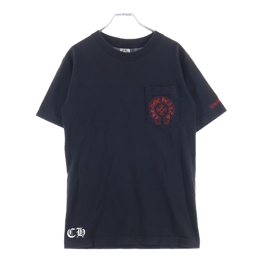 CHROME HEARTS(クロムハーツ) OLD FLORAL オールド ホースシューフローラルクロス プリント半袖Tシャツ カットソー ブラック/レッド