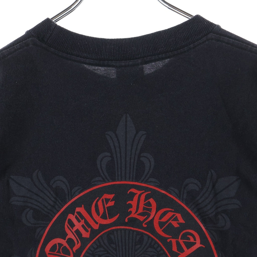 CHROME HEARTS(クロムハーツ) OLD FLORAL オールド ホースシューフローラルクロス プリント半袖Tシャツ カットソー ブラック/レッド