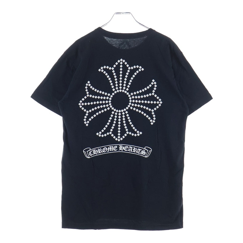 CHROME HEARTS(クロムハーツ) OLD SCROLL LABEL CH PLUS オールド スクロールラベル バックCHクロスプリント クルーネック半袖Tシャツ ショートスリーブカットソー ブラック