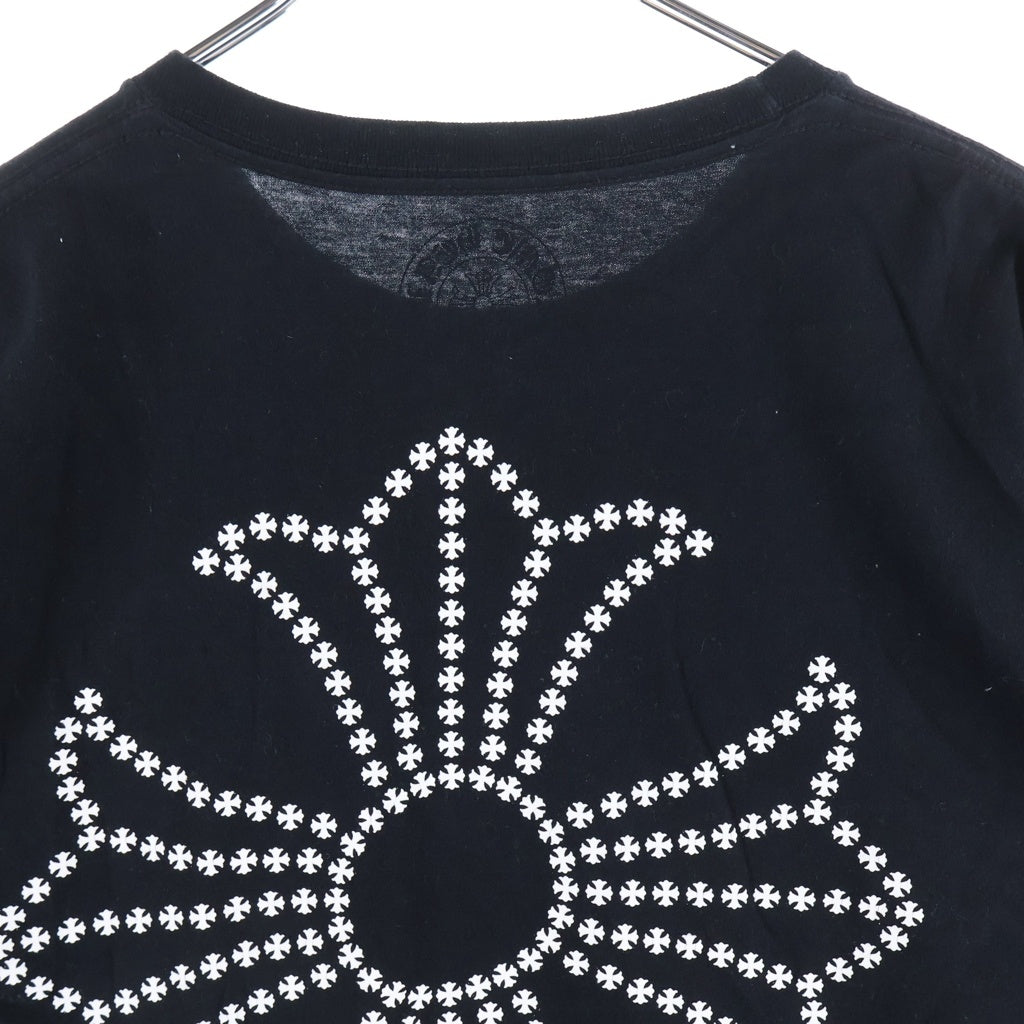 CHROME HEARTS(クロムハーツ) OLD SCROLL LABEL CH PLUS オールド スクロールラベル バックCHクロスプリント クルーネック半袖Tシャツ ショートスリーブカットソー ブラック